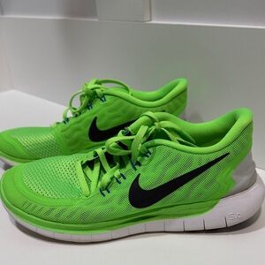 Nike Lime Green Running Shoes with Black Swoosh